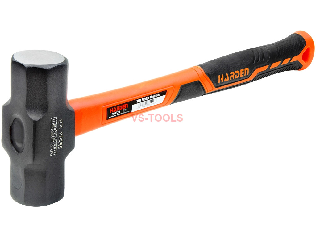 3Lbs 15inch Demolition Sledge Hammer Fiberglass Handle Rubberized
